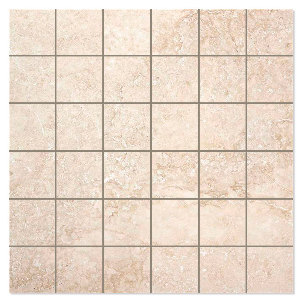 Marmor Mosaik Klinker Rockstone Beige Mat 30x30 (5x5) cm